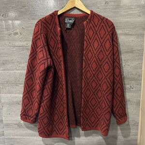 Womens ROCHELLE California Knit Open Front, Sweater Sz Medium Acrylic Wool